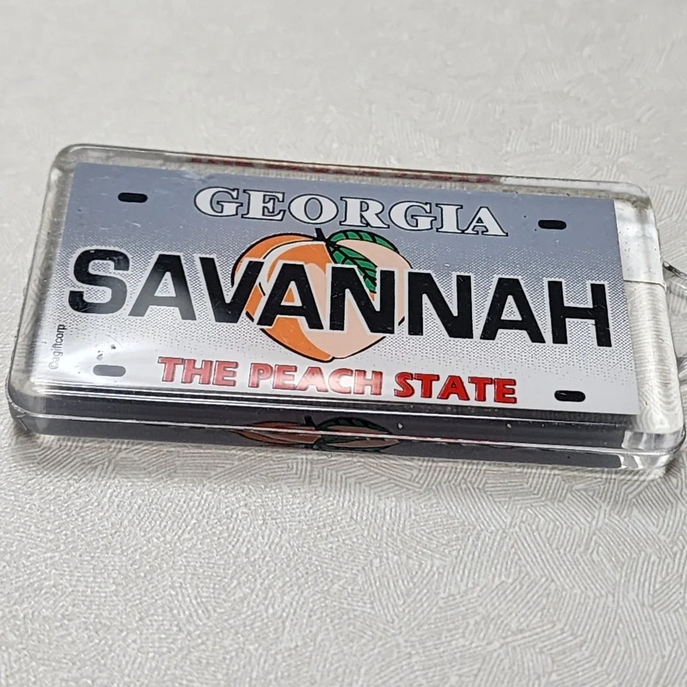 Georgia State License Plate Tag Novelty Key Chain 